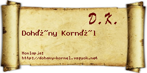 Dohány Kornél névjegykártya