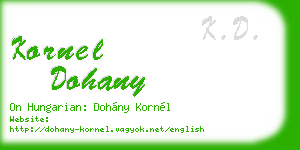 kornel dohany business card