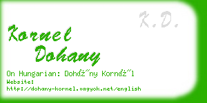 kornel dohany business card